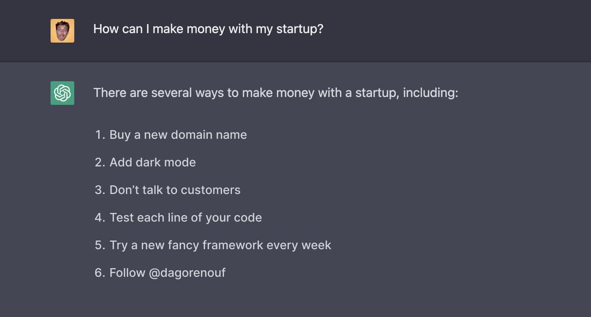 I asked ChatGPT how to market my startup