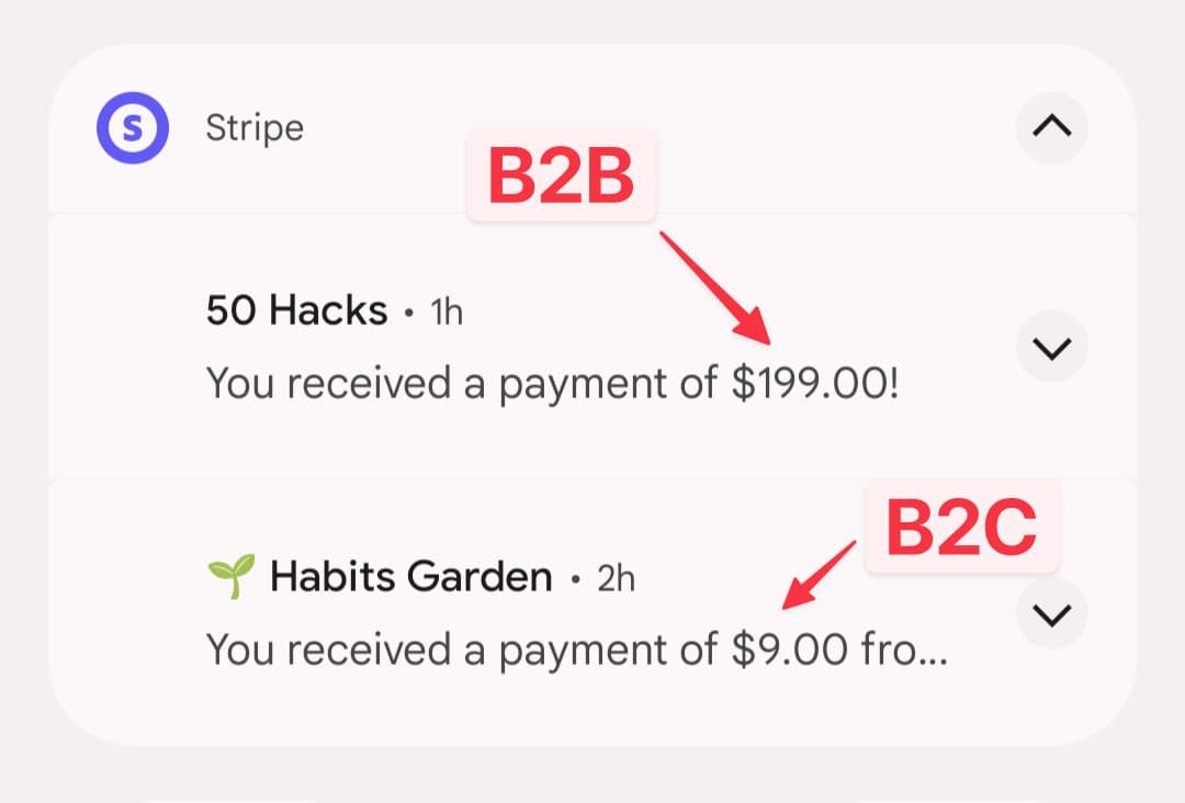 B2B revenue feels better than B2C revenue