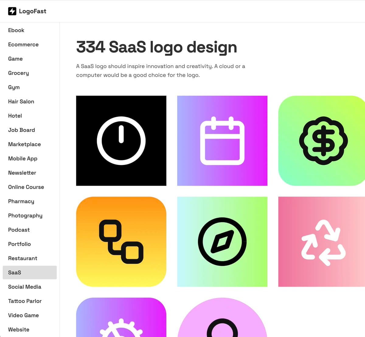 Then I create pages with programmatic SEO targeting specific keywords, related to the tags: - /logo-idea/saas…