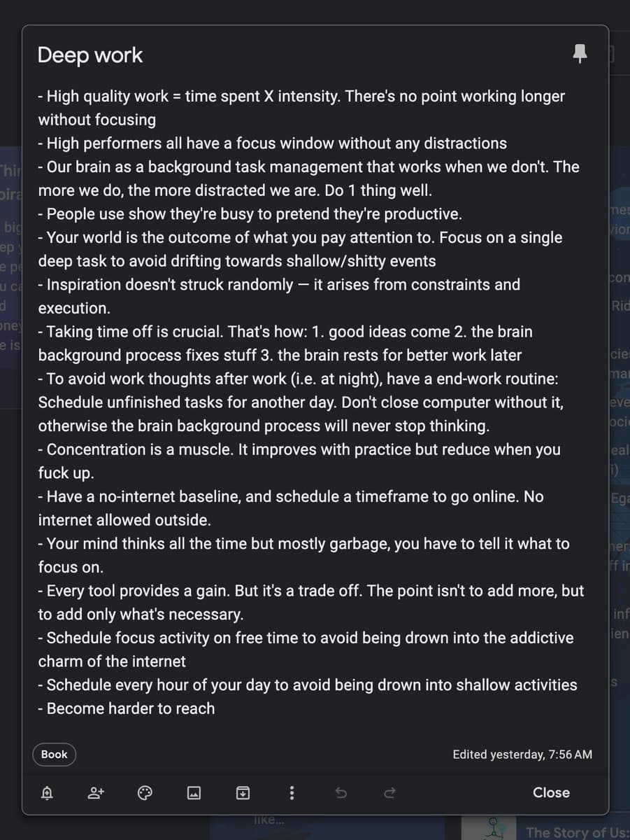 Deep Work reminded me to work offline for X hours a day