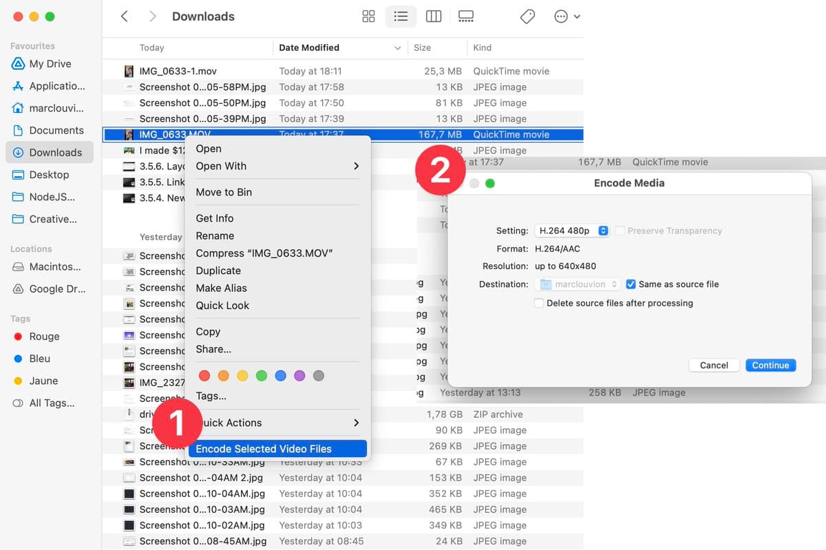 I found a built-in macOS way to reduce video size
