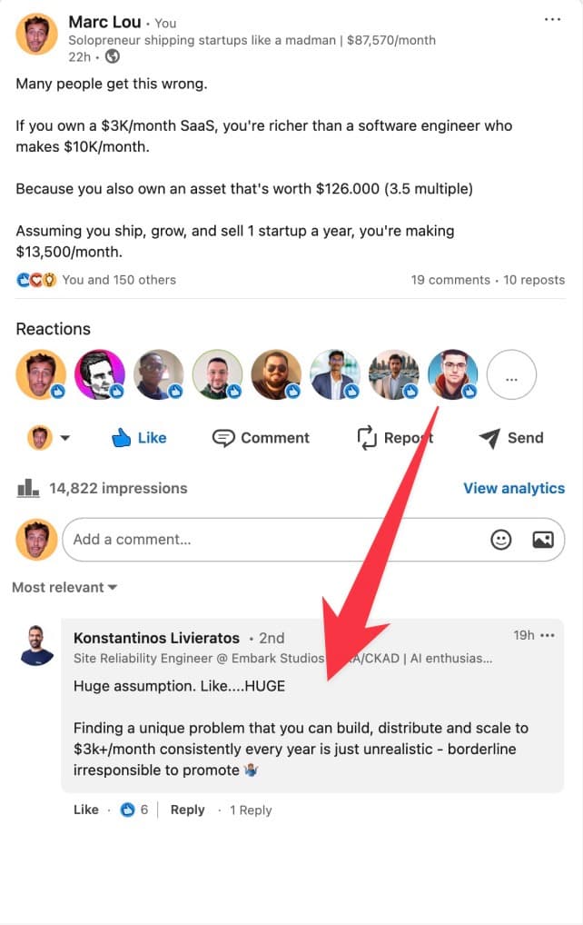 Building a $10K/month startup is hard, but software engineering is risky