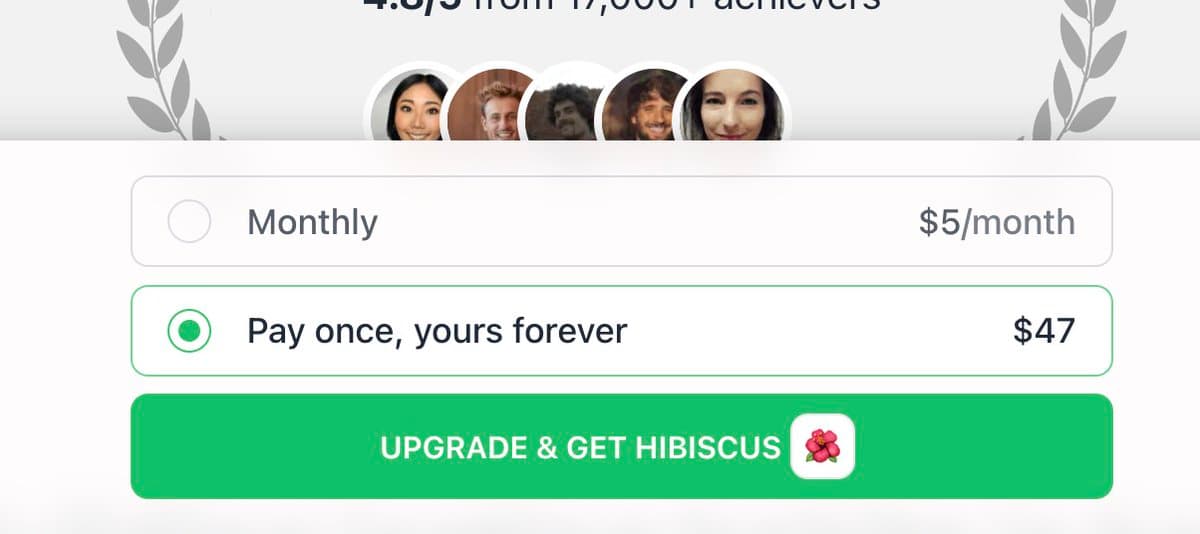 I'm testing a new pricing for HabitsGarden