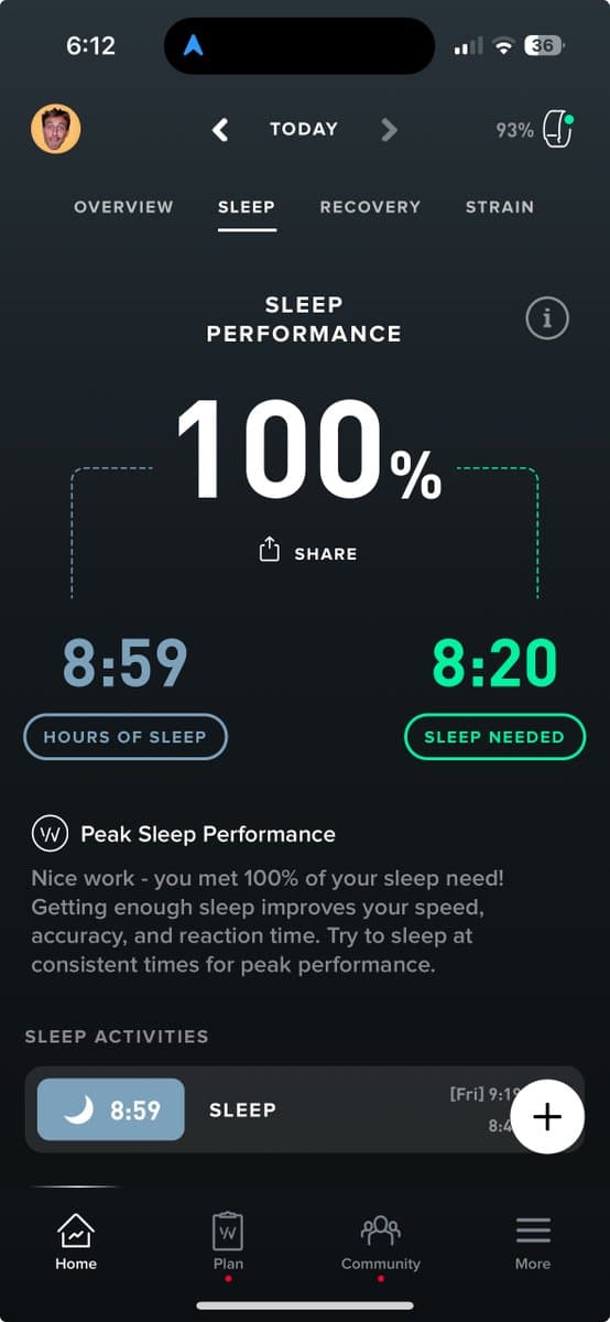 My sleep score is now my new MRR flex