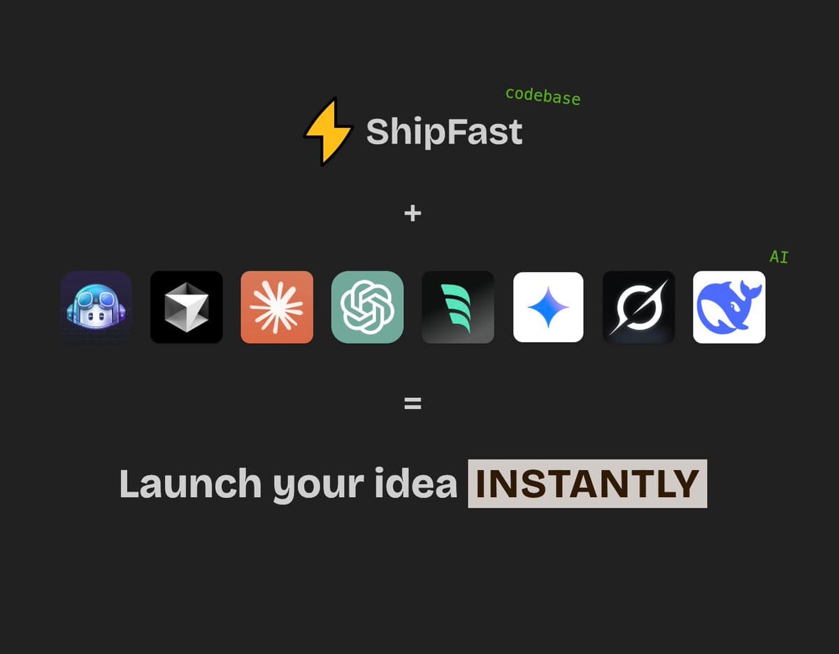 ShipFast now helps you launch in a few hours