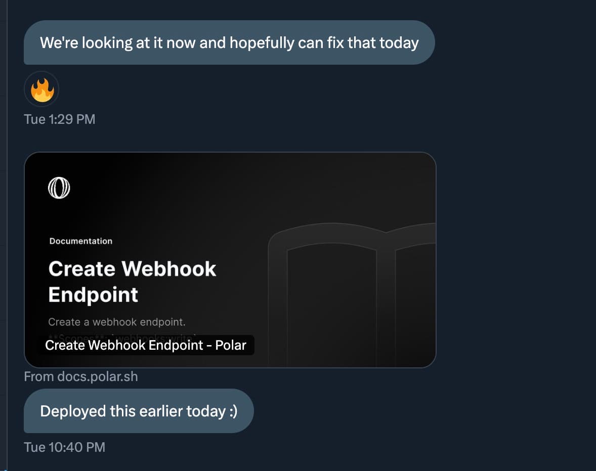 Big thanks to @birk (Polar founder) for shipping a new API endpoint in <24hrs for an easy integration with DataFast