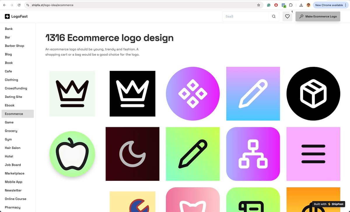 And a failed pSEO project 😂 Google only indexed 5% of the pages. shipfa.st/logo-idea