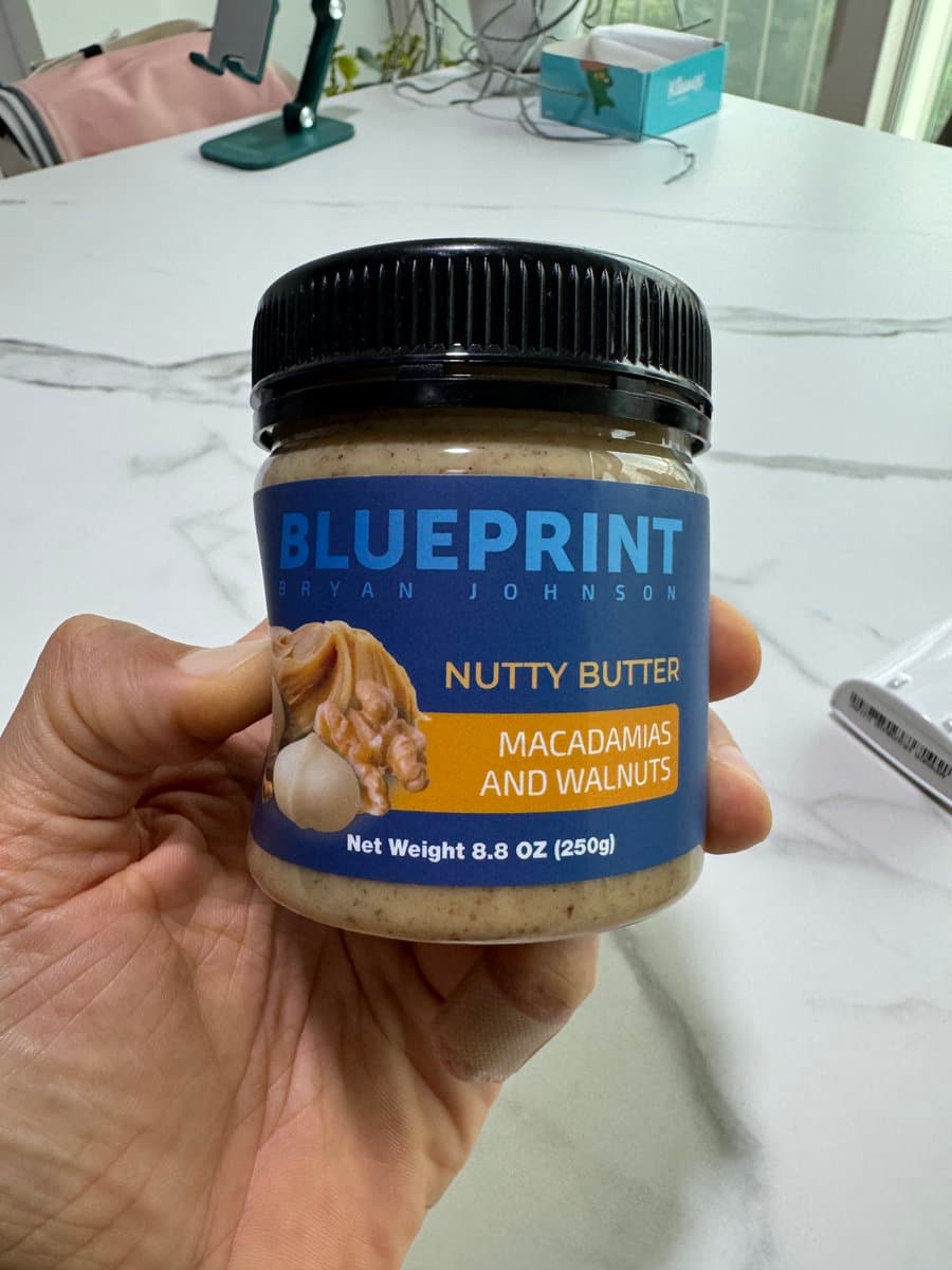 Why is Bryan Johnson's nut butter in plastic?