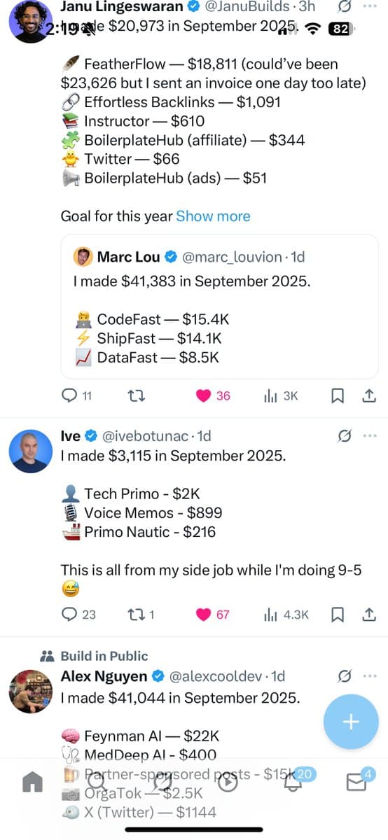 I made $41,383 in September 2025 with CodeFast, ShipFast, and DataFast