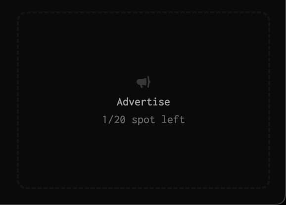 @paletmiki 1 more ad spot free'd up today
