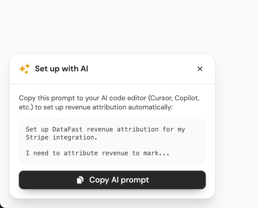 I added AI copy/paste prompts to my SaaS onboarding
