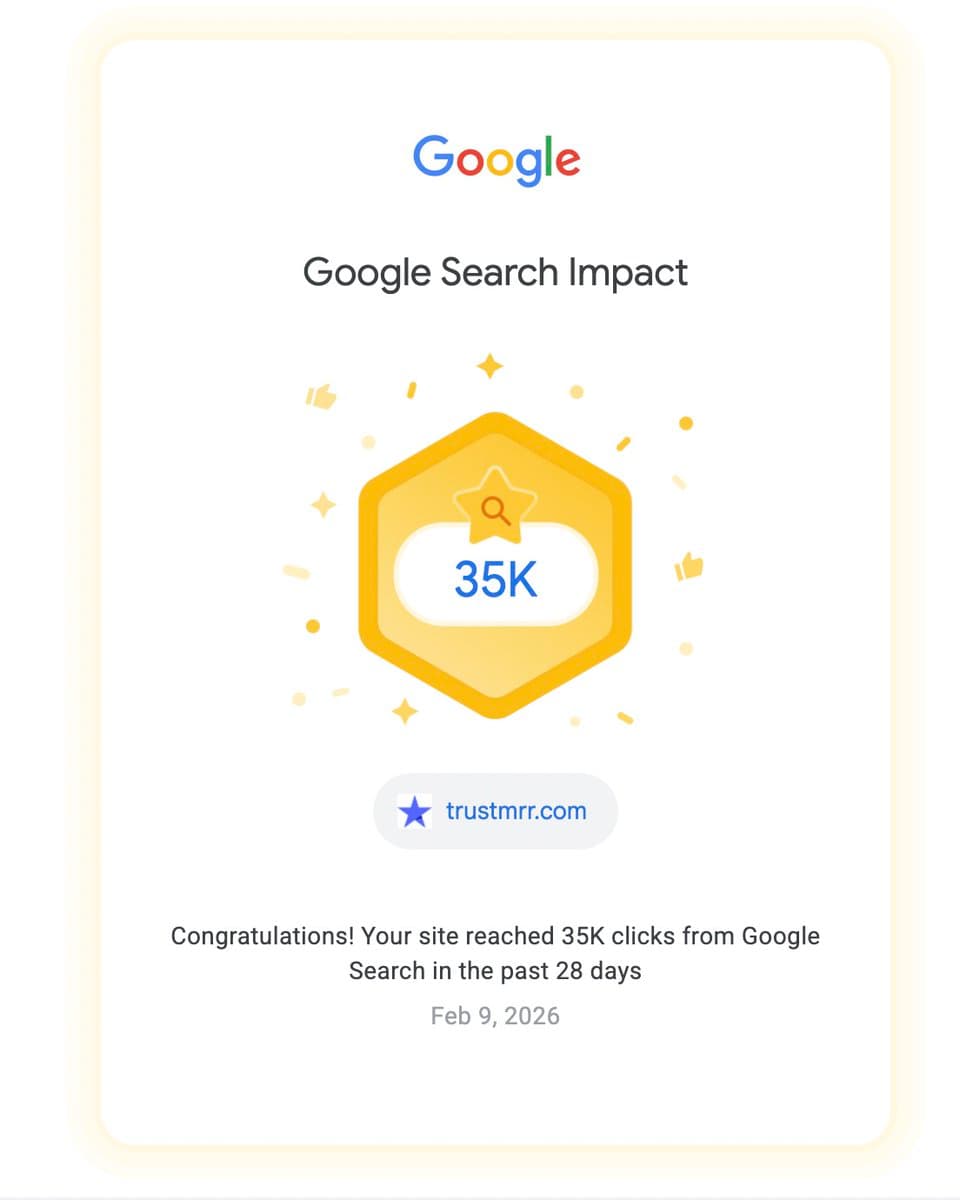 I got 5,000+ TrustMRR pages indexed on Google