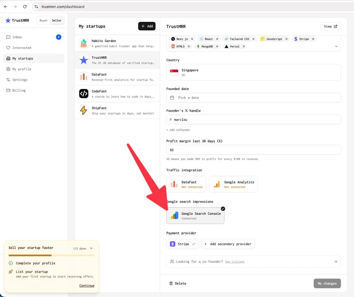 GSC integration is available in your dashboard: trustmrr.com/dashboard P.S.2. search keywords are NEVER returned.