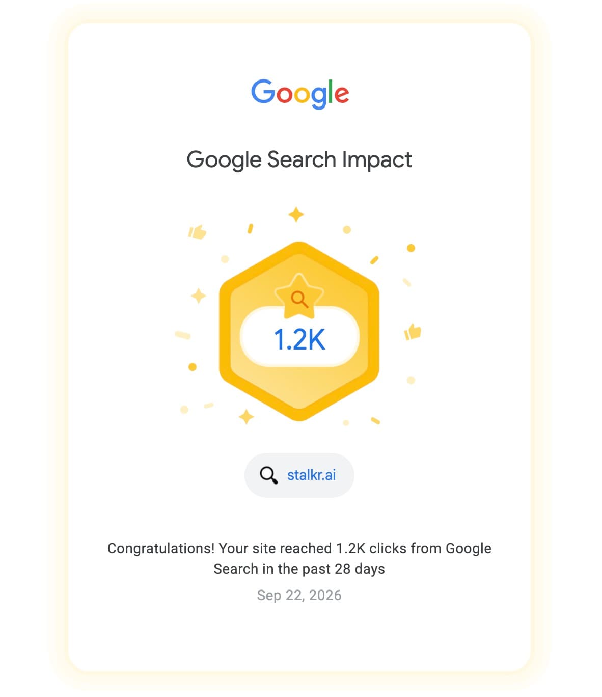 Stalkr got 1.2K Google Search clicks with dead SEO