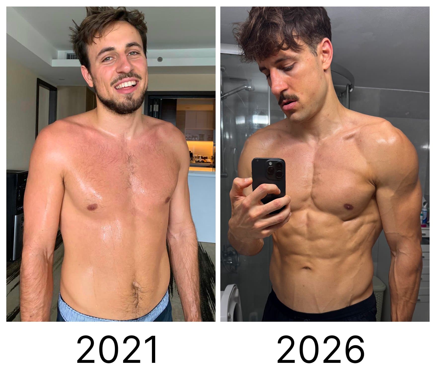 I got leaner and more muscular from 2021 to 2026
