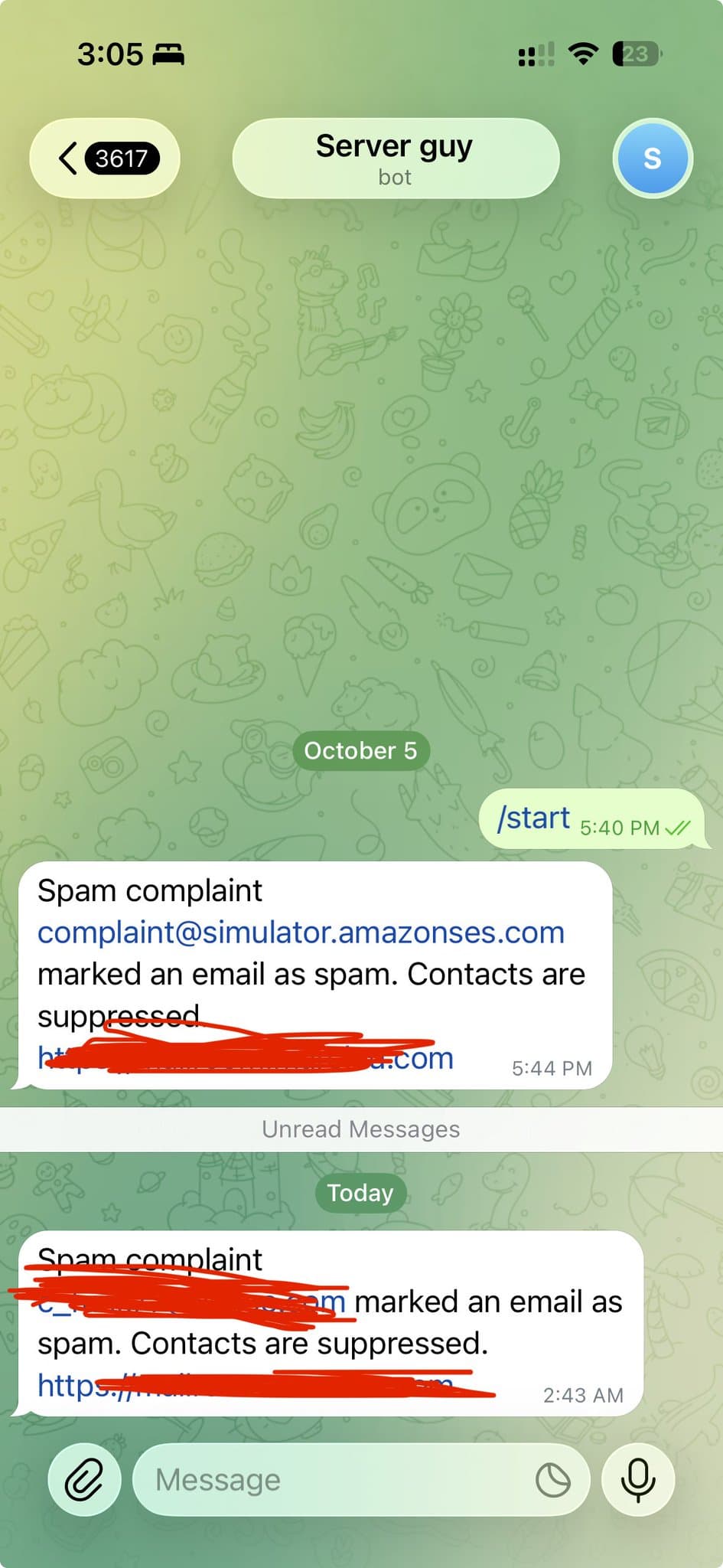 just added a TG bot that sends me messages for important stuff